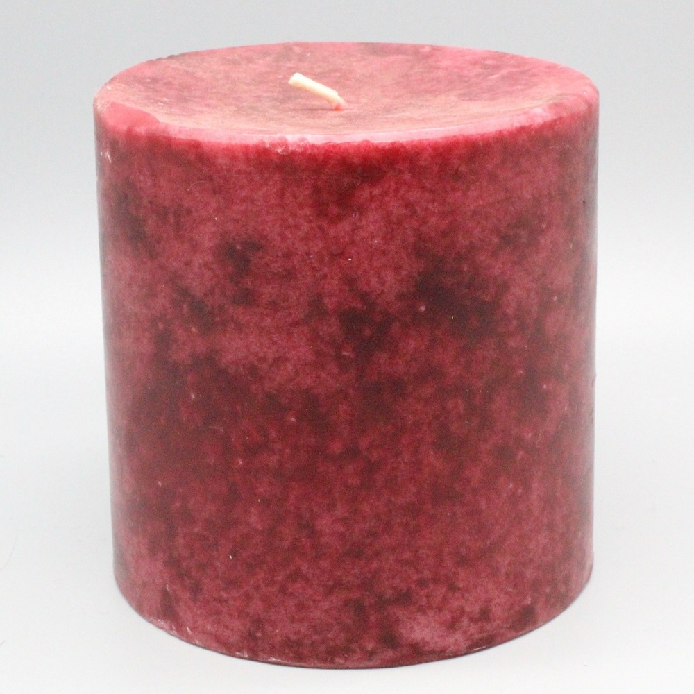 Zodax Cranberry Orange Scented Pillar Candle 4x4 Burgundy Rustic Dark Academia